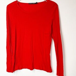 Gudrun Sjoden Scarlet Wool Lyocel Blend Long Sleeve Top